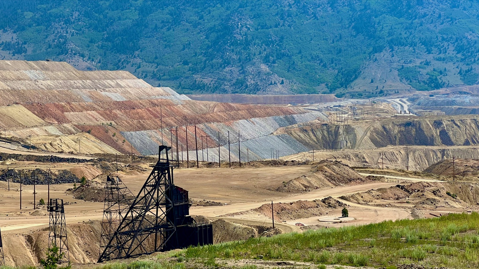 Aerial view of an open-pit copper mine in Zambia